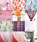 Butterfly Print Window Curtain Room Door Fringe String Tassel Divider Orange