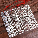Pack of 4 Classical Hollow Out Flower Style Metal Bookmark with Red Knottin Q8S8