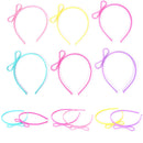 6x Child Stretchy Plastic Headband Candy Color BowknotTiara Hair Hoop Pa g Nw