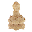 Small Wooden Buddha Tathagata Statue Sculpture DIY Wood Craft Car Ornaments