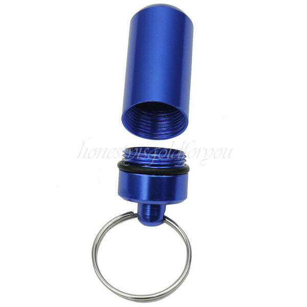 5 Pcs Mini Waterproof Aluminum Medicine KeyChain Holder Pill Box