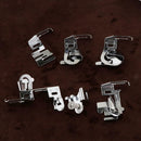 7Pcs Sewing Hemmer Foot Domestic Cloth Strip Rolled Hem Presser Foot Set