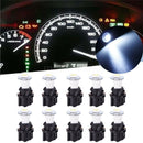 10Pcs T5 5050 LED Instrument Panel Cluster Dash Light Bulb Twist Socket White ME