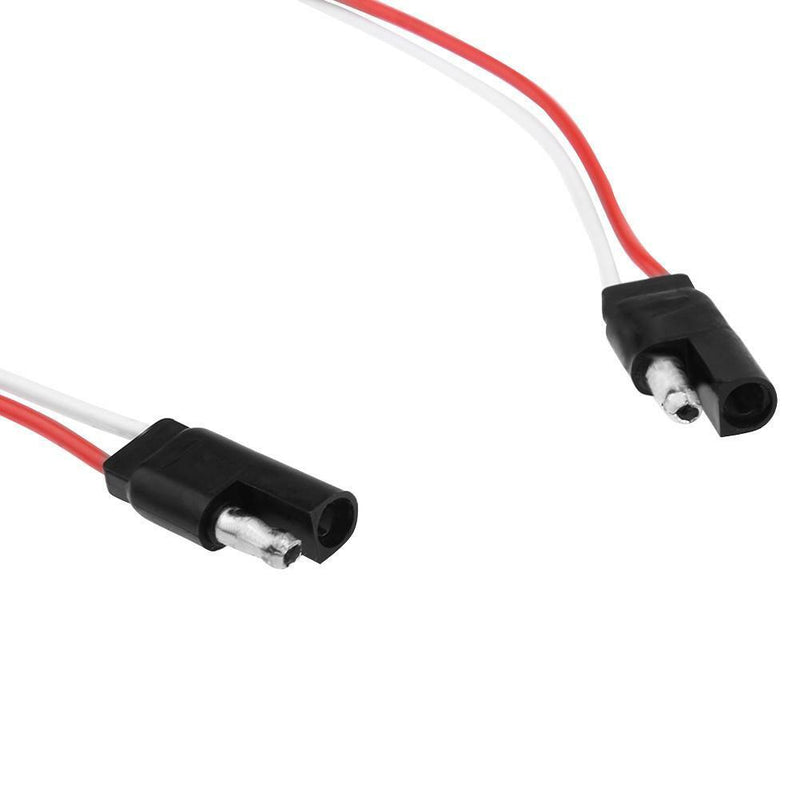 1.25ft 2-Pin SAE Plug Trailer Light Wiring Harness Extension Cable Connector Kit