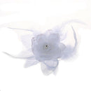 Feather Organza Roses White Hair Band Scrunchy Hair Accessories Hair Flower E9C6