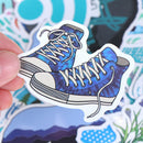 50Pcs Cartoon Blue Stickers DIY Suitcase Laptop Guitar Bicycle Car Decals ZY FT