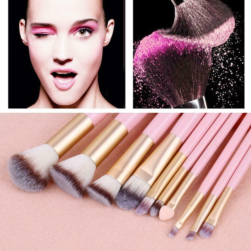 10pcs Makeup Brushes Foundation Powder Contour Concealer Blush Brush Set