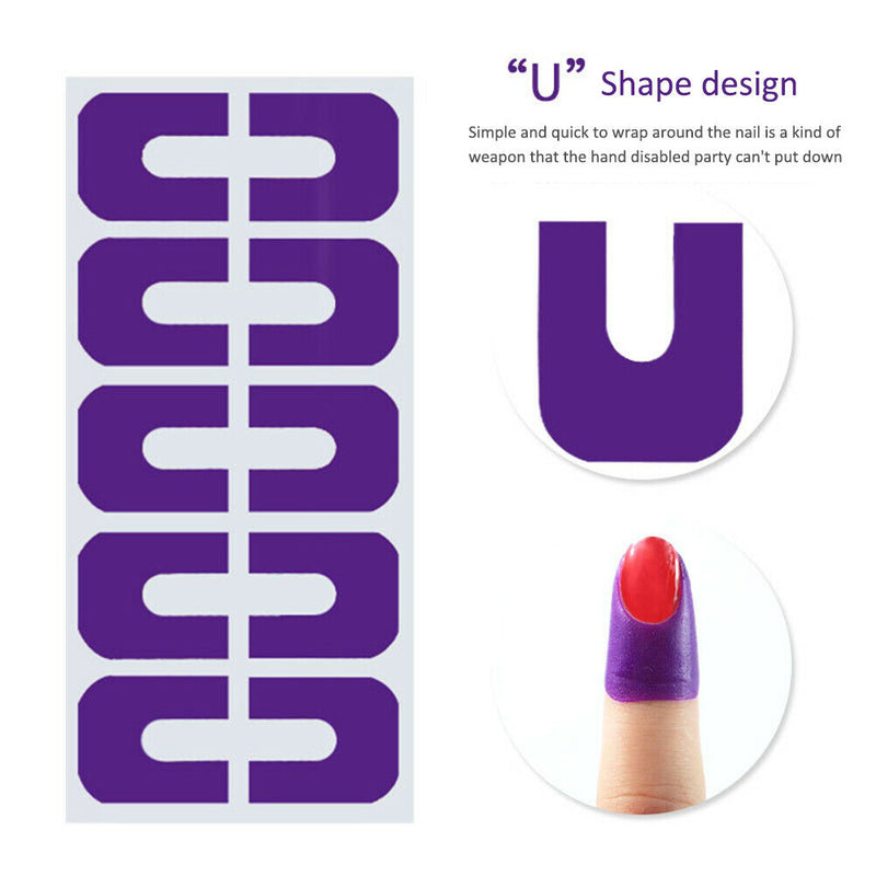 U-shape Spill-proof Nail Polish Varnish Protector Stickers Peel Tape Random
