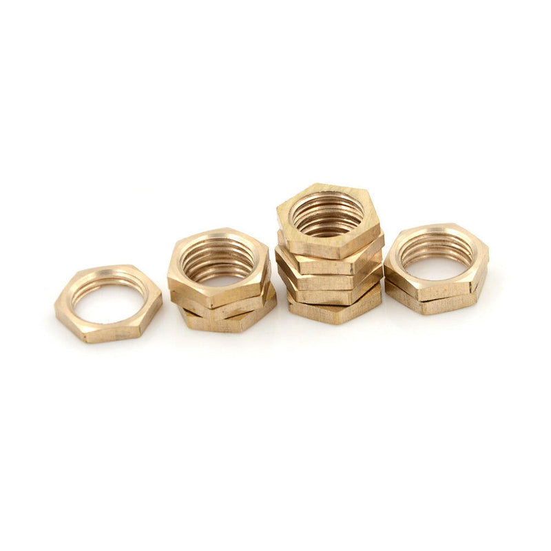10x 1/4" BSP Female Thread Brass Hex Lock Nuts Pipe Fitting Hot