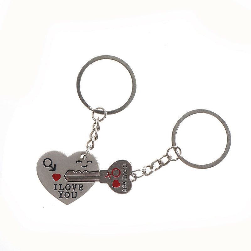 1 set Creative crush you piercing heart couple key ring for weeding giftSR BX