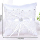 Wedding Ring Bearer Pillow French Eyelash Lace Decoration Cushion Ring Bear S4O4