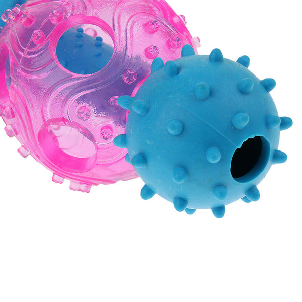 Pet Dog Feeding Barbell Food Leaking Dogs Training Playing Toys Great Gifts