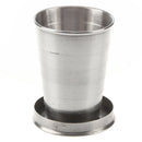 Stainless Steel Travel Camping Hiking Folding Collapsible Cup with A Lobste