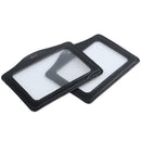 Faux Leather Horizontal Name Tag ID Work Badge Card Holder 10pcs Black R5Y7