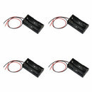4 Pcs Black Plastic Battery Holder Box Storage Case with Wire for 2 x 1.5V  J6R1