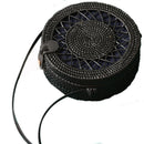 Black Round Rattan Bags For Women Crossbody Bag Handmade Woven Circle Shoul P8N5
