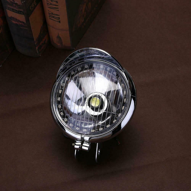 Motorcycle LED Headlight Passing Light Angel Eye 12V Spot Lamp Universal