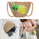 1x pineapple pattern Straw Bags Women Summer Bag Woven Beach Cross Body M KNK