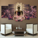 Modern Canvas Wall Art of Buddha Light for your Living Room -5 Panel Size S