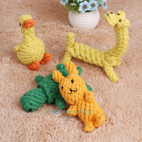 4pcs Durable Animal-Shape Pet Dog Chewing Toys Set Tooth Clean Cotton Rope Toys