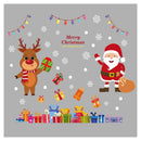 4pcs Merry Christmas Window Glass Stickers Santa Claus Snowflake Elk Decals A