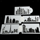 Birthday Wedding Cake Decor Border Stencils Plastic Painting Mold Building Theme