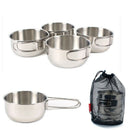 4Pcs/Set Outdoor Stainless Steel Bowl 500Ml Cookware Cutlery Cooking Pots f
