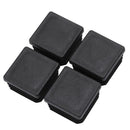 Plastic Square Blanking End Caps Tubing Tube Inserts 30mm x 30mm 4 Pcs Z2Q1
