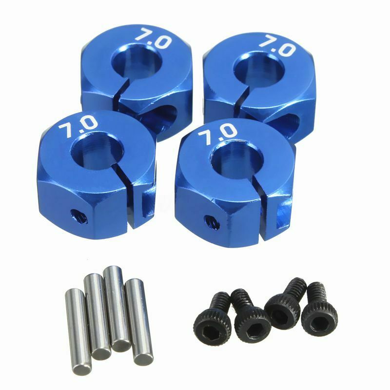 RC Blue Aluminum 7.0 Wheel Hex 12mm Drive with Pins Screws 4P HSP HPI Tamiy N3A6