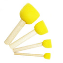 Wood Handles Painting Drawing Sponge Toys Graffiti Round Paint Brush