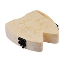 Tooth Box Organizer for baby Save Milk teeth Wood storage box With Free Gift Box