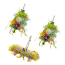 3 Pcs Bird Rattan ball + Paper + Bamboo and Wooden Toys with Bell for Medium