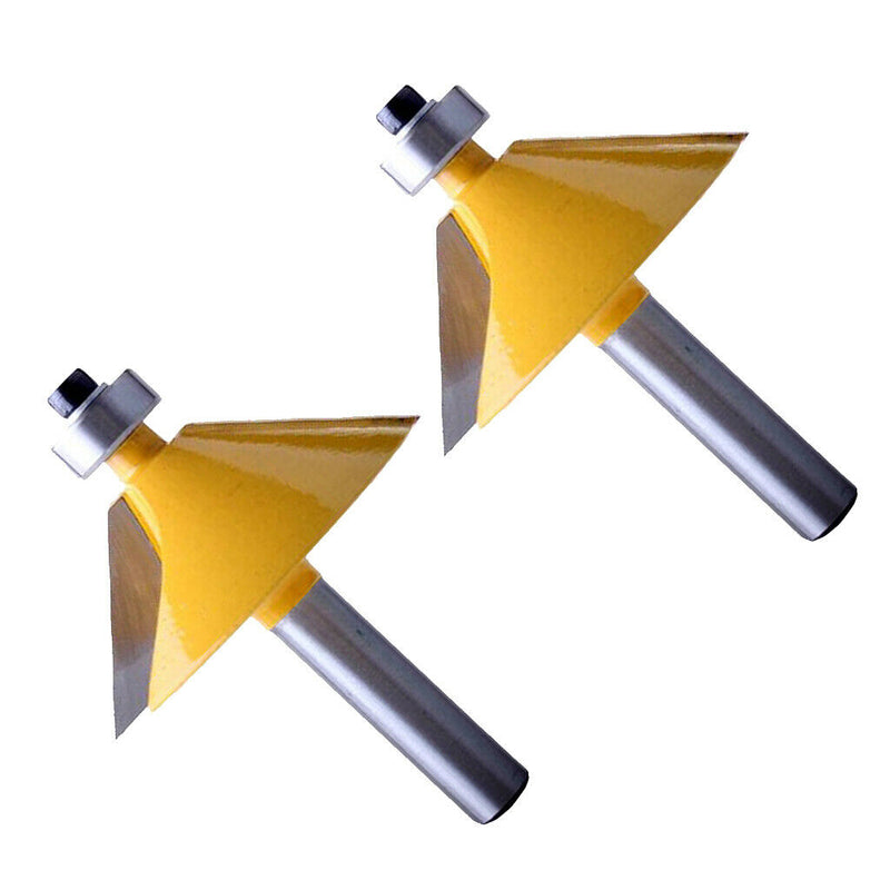 2pcs 45 Carbide Cutting Tool, 8mm Shank Finger Joint Glue Router Bit Woodwork