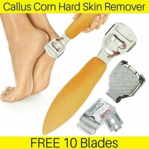 Foot File Hard Skin Remover Callus Shaver Corn Cutter Pedicure Tool + 10 Blades