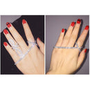 Crystal Palm Bracelet Ring Wedding Hand Ring Bangle with Micro Rhinestone