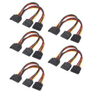 15-Pin SATA Y Splitter Power Cable Male to Female Cable for HDD Hard Drive