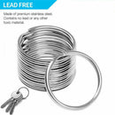 10 Pcs Stainless Steel Key Holder Split Rings Keyrings Keychain Keyfob 25mm