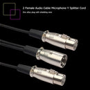 30cm 3Pin XLR 1 Male to 2 Female Audio Cable Microphone Y Splitter Cord