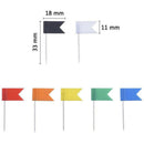 30pcs Flag Head Push Pins Mixed Color Thumbtacks Office School Notice Board Tack