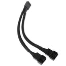 15cm 4pin Y-Splitter Computer PC Fan Power Cord 1 To 2 Black Sleeved