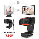 720P 30fps HD Webcam with Built-in Microphone USB Web Camera for Computer