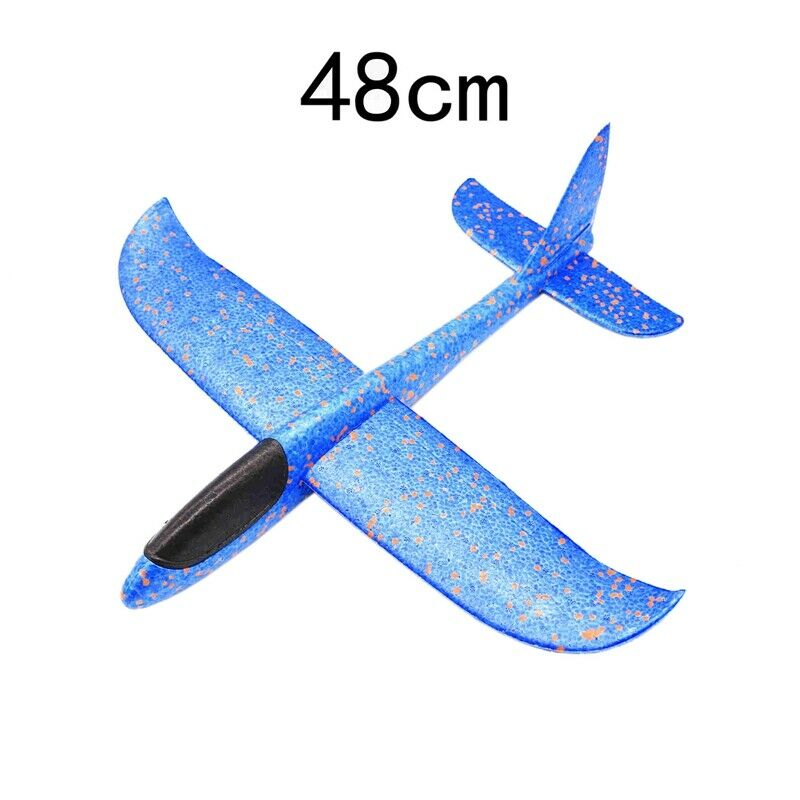 48Cm Hand Throw Lighting Up Flying Glider Plane Glow In The Dark Toys Foam  O6A2