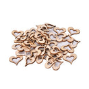 50 3cm Wooden Mini Hollow Love Heart Wood Cutout Wedding Craft Embellishment LJ