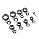 9pcs Stainless Steel Ceramic Fishing Rod Guides Eye Ring Tip Line Ring