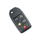 5 Buttons Car Remote Flip Folding Key Fob Shell Case Replacement for Volvo V70
