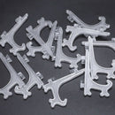 12Pcs 3 Inch Plastic Easels or Plate Holders Display Dinner Plate (Transpar