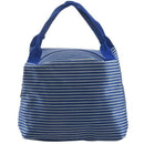 Stripe Lunch Box Carry Bag for Travel Picnic Navy blue
