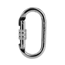 25KN Abeseiling Rock Tree Climbing Carabiner Steel Screw Locking Equipment