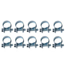 10pcs Carbon Steel Mini Fuel Injection Hose Clamps for Fuel Pipe (13-15mm) A