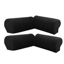 4Pcs Two Black Anti-slip Couch Sofa Armrest Covers Slipcovers Protector